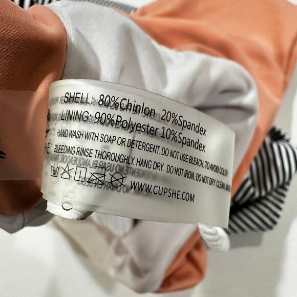 CUPSHE One Piece Swimsuit Womens XL Pink Black White Deep V-Neck Pool Swimming - Picture 6 of 6